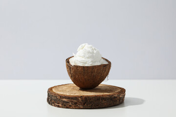 Summer dessert - ice cream, ice cream with coconut