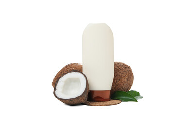 Natural cosmetic concept - coconut cosmetic, isolated on white background
