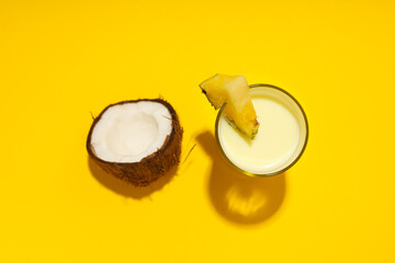 Fresh summer cocktail - Pina colada, fresh summer drink concept