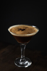 Espresso martini cocktail, delicious alcohol drink, dessert cocktail
