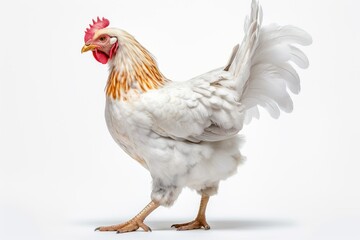Fototapeta premium Chicken isolated on white background. Created Generative AI