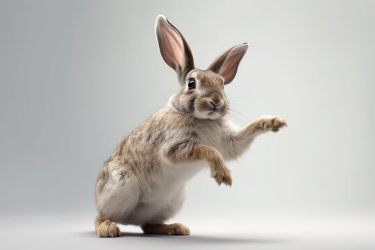 Cute Rabbit isolated on white background. Created Generative AI