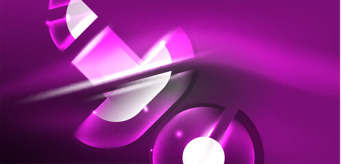 Abstract background glowing neon circles and lines with magic light effects. Hi-tech design for wallpaper, banner, background, landing page, wall art, invitation, prints, posters
