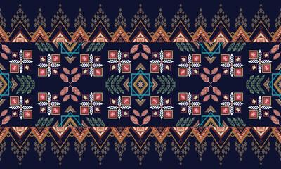 Geometric ethnic pattern vector background. seamless pattern traditional,Design for background, wallpaper, Batik, fabric, carpet, clothing, wrapping, and textile. Colorful ethnic pattern illustration