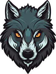 cartoon wolf head logo emblem mascot vector. cartoon wolf head logo emblem mascot vector isolated on white background. cartoon wolf head logo emblem mascot vector illustration