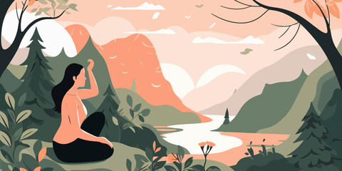 Obraz na płótnie Canvas Creative flat illustration for Yoga Day concept