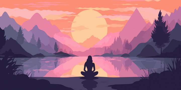 Creative flat illustration for Yoga Day concept