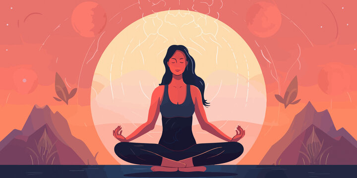 Hand drawn International Yoga Day in flat style