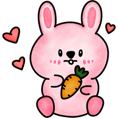 cute rabbit doodle illustration