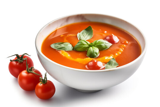 A bowl of roasted red pepper and tomato soup