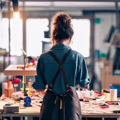 Woman working on a prototype for new product