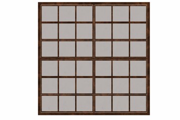 windows in the interior isolated on white background, 3D illustration, cg render