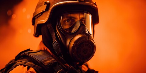 Anti terrorism day orange background, Stop the war with counter terrorism team. Generative Ai