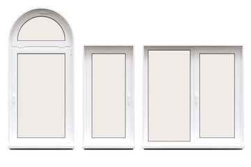 windows in the interior isolated on transparent background, 3D illustration, cg render
