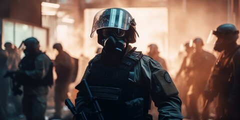 Anti terrorism day background, Stop the war with counter terrorism team. Generative Ai