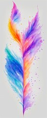 Obraz premium a colorful feather on a white background
