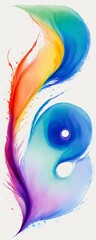 a painting of a rainbow swirl on a white background