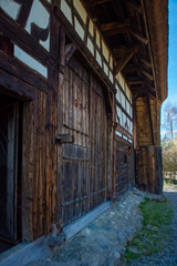 Fototapeta na wymiar Old upper swabian farmhouse in the open-air Museum in Kuernbach