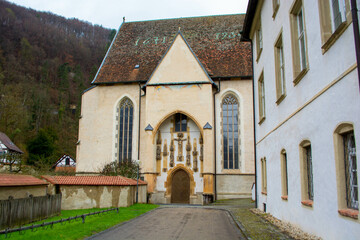 The beautiful monastery in Blaubeuren on a day in April, 2023
