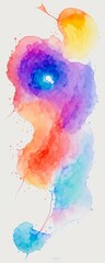 a watercolor painting of different colors on a white background