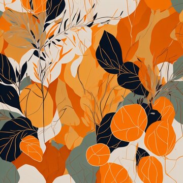 autumn leaves seamless pattern
