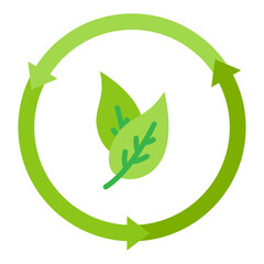 Illustration of Recycle Plant design Icon