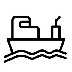 Obraz premium Boat line icon