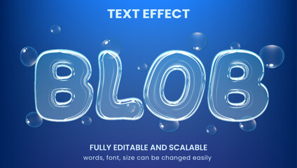 transparent bubble 3d graphic style editable text effect