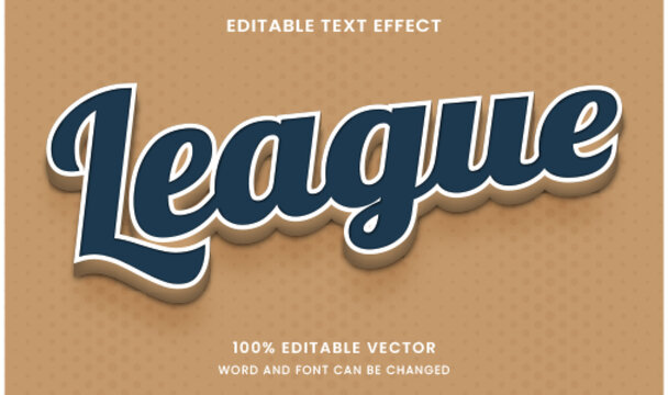 sport league 3D Editable text Effect Style