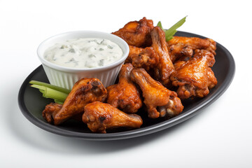 Fototapeta premium A platter of delicious and crispy halal chicken wings 
