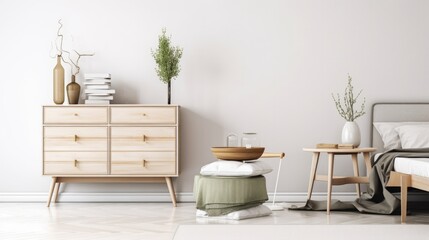 Stylish Living Room. Modern Interior Design Background. Generative AI.