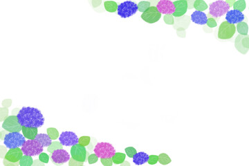 紫陽花のフレーム　斜め枠