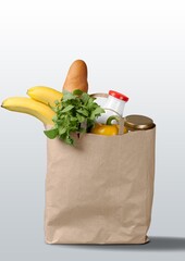 fresh food  in a big shopping bag