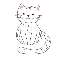 cat in doodle style isolated, vector