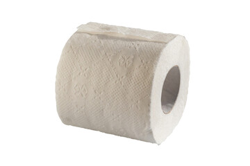 Toilet paper roll isolated on a transparent background. New toilet paper roll
