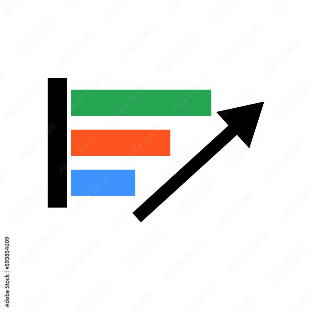 Poster ascending bar chart. statistical chart. vector.