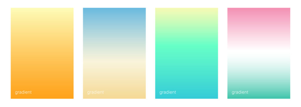Set of Summer theme color backgrounds with soft color gradients for your Summertime season creative graphic design. Vector illustration.