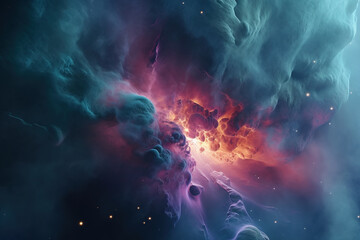 Plakat Stunning nebula in deep space. Photorealistic generative art