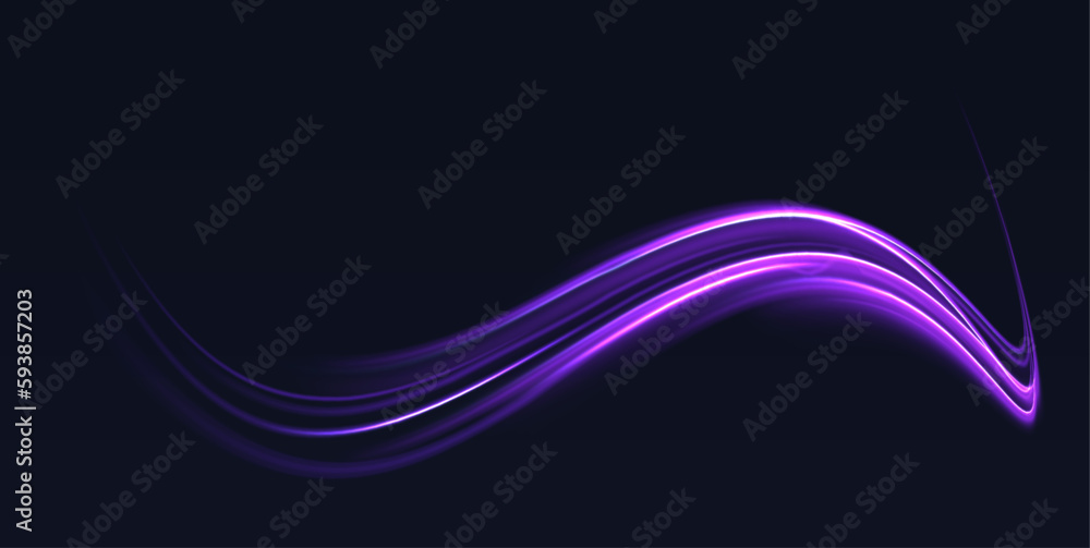 Poster neon light rays background. modern abstract high speed movement. colourful dynamic motion on blue ba