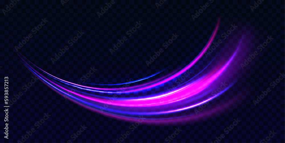 Poster neon light rays background. modern abstract high speed movement. colourful dynamic motion on blue ba