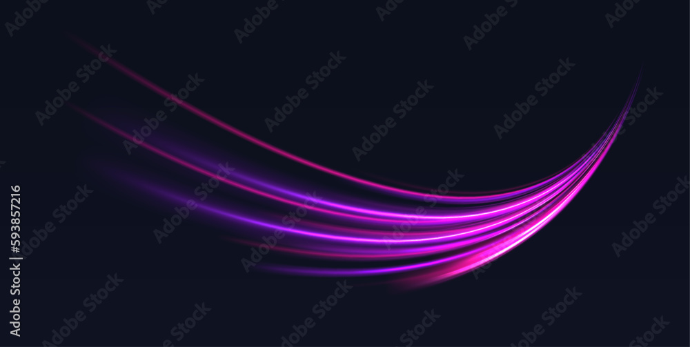 Poster glowing shiny spiral lines effect vector background. abstract neon color glowing lines background.