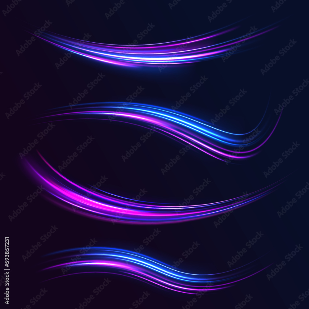 Aufkleber magic moving fast speed police lines. laser beams luminous abstract sparkling isolated on a transpar