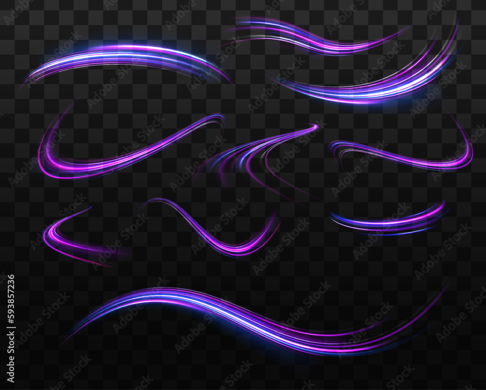 Poster glowing shiny spiral lines effect vector background. abstract neon color glowing lines background.