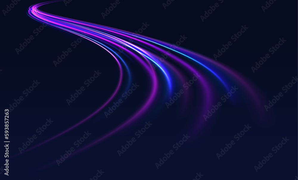 Poster magic moving fast speed police lines. laser beams luminous abstract sparkling isolated on a transpar