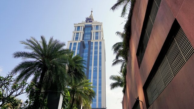 View of Beautiful architecture of UB City. Awesome shopping mall with iconic cityscape skyscrapers