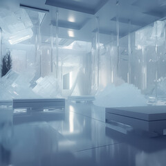 Chambre de glace de couleur froide, Générative IA