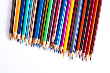 color pencils isolated on white background