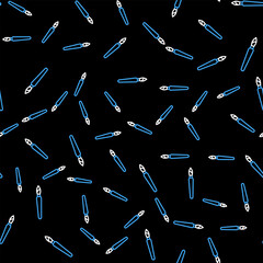 Line Paint brush icon isolated seamless pattern on black background. Vector