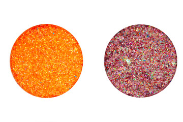 eye shadow isolated on white background. Refill of shimmer eyeshadow. Fashion makeup accessory