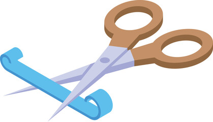 Cute ribbon for flowers icon isometric vector. Flower gift. Decoration floral